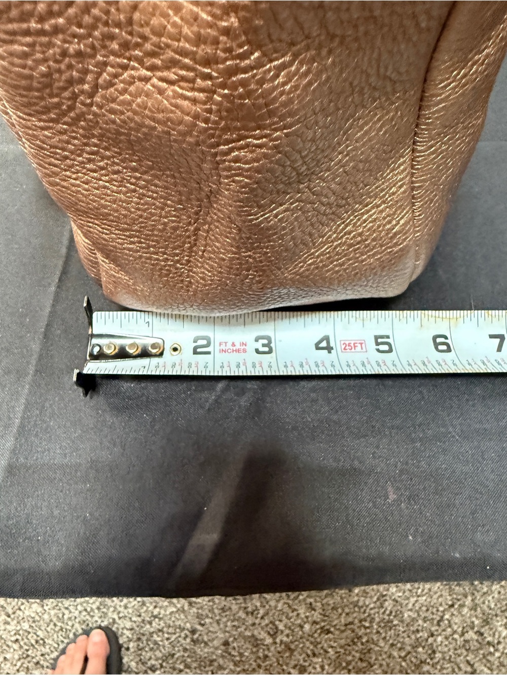 Talbots Metallic Pebbled Leather Tote Shoulder Bag - School Work Bag EUC - Picture 10 of 13